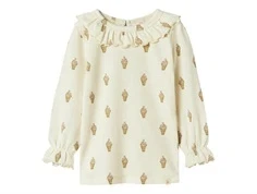 Lil Atelier bluse turtledove med vaffelis